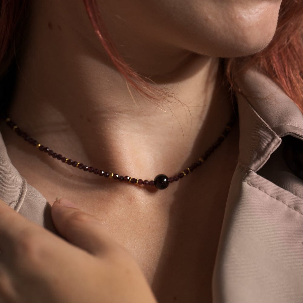 Collier Grenat Celia Or