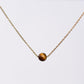 Collier en Œil de Tigre Séverine - Acier Inoxydable Or