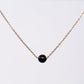 Collier en tourmaline Noir Séverine - Acier Inoxydable Argent 