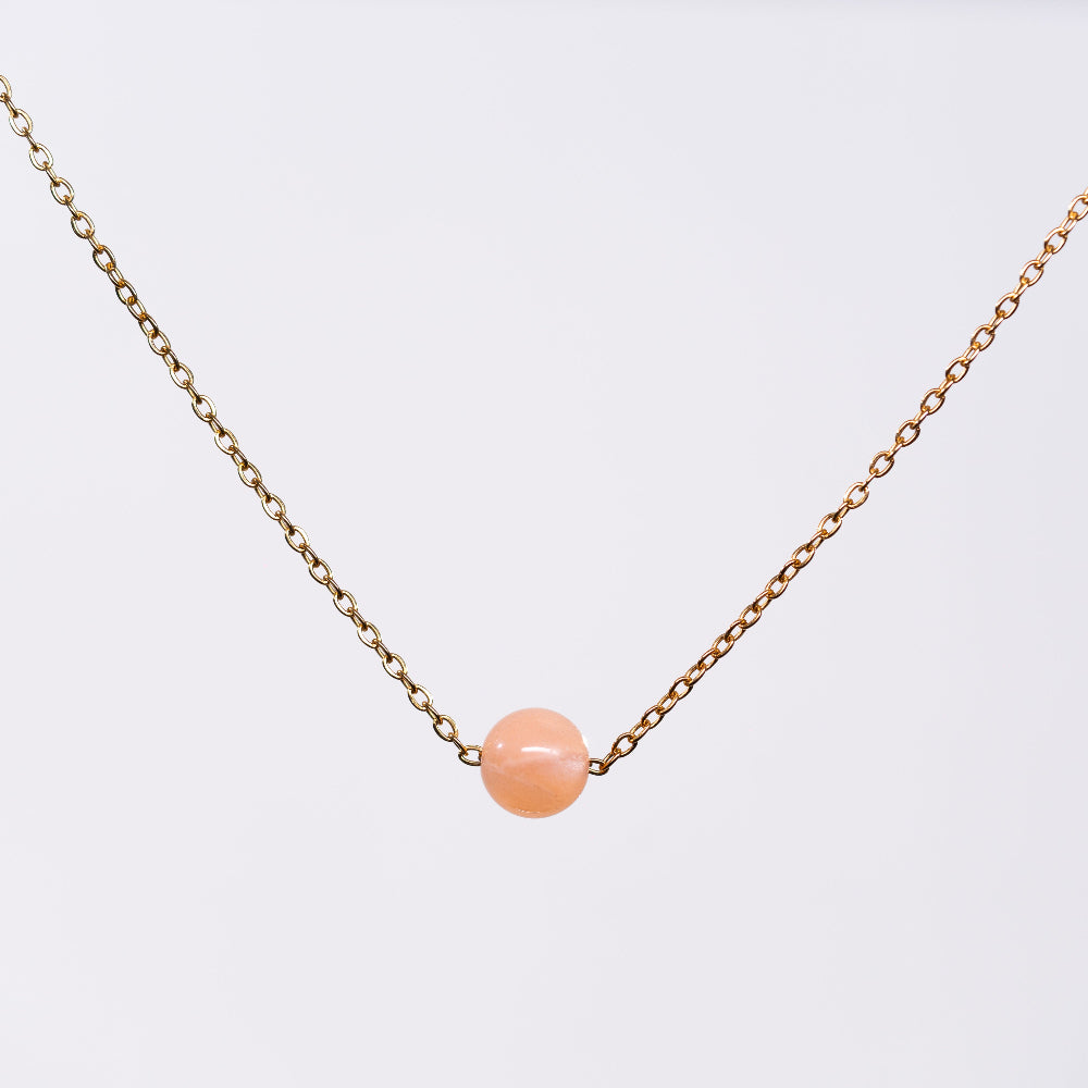 Collier en Pierre du Soleil Séverine - Acier Inoxydable Or