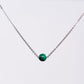 Collier en Malachite Séverine - Acier inoxydable Argent