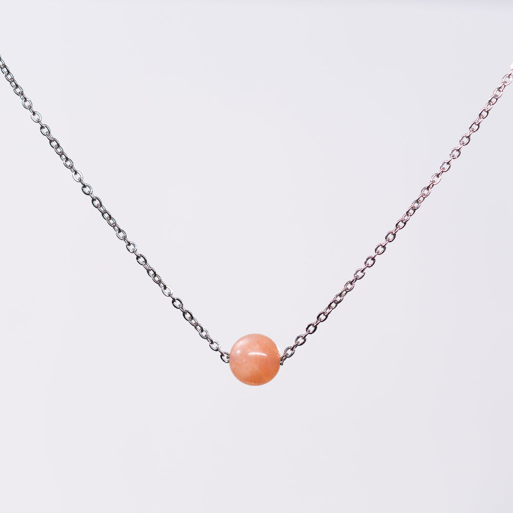 Collier en Pierre du Soleil Séverine - Acier Inoxydable Argent