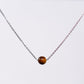 Collier en Œil de Tigre Séverine - Acier Inoxydable Argent 