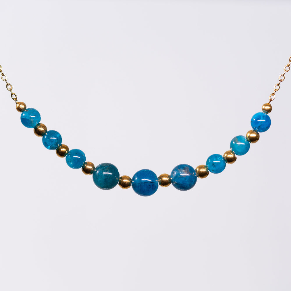 Collier en Apatite - Acier Inoxydable Or