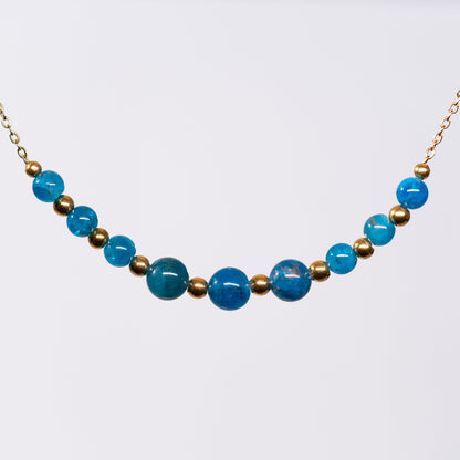 Collier en Apatite - Acier Inoxydable Or