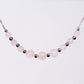 Collier Quartz Rose - Acier Inoxydable Argent