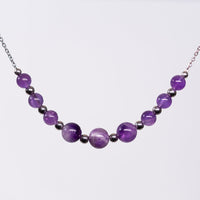 Collier en Améthyste - Acier Inoxydable argent