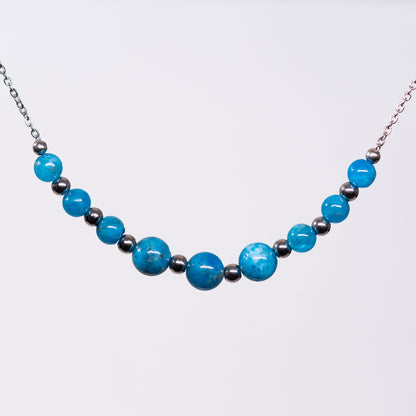 Collier en Apatite - Acier Inoxydable Argent