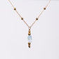 Collier en Aigue Marine Eva - Acier Inoxydable Or