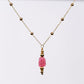Collier en Tourmaline Rose Eva - Acier Inoxydable Or