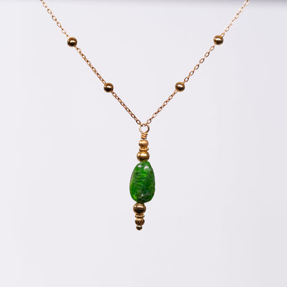 Collier en Diopside Eva - Acier Inoxydable Or