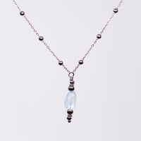 Collier en Aigue Marine Eva - Acier Inoxydable Argent