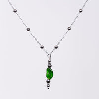 Collier en Diopside Eva - Acier Inoxydable Argent