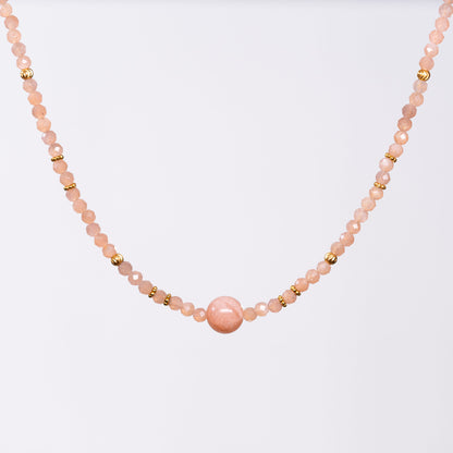 Collier en Pierre du Soleil - Acier inoxydable Or