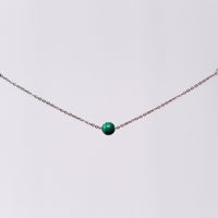 Bracelet Malachite Séverine - Acier Inoxydable Argent
