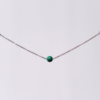 Bracelet Malachite Séverine - Acier Inoxydable Argent