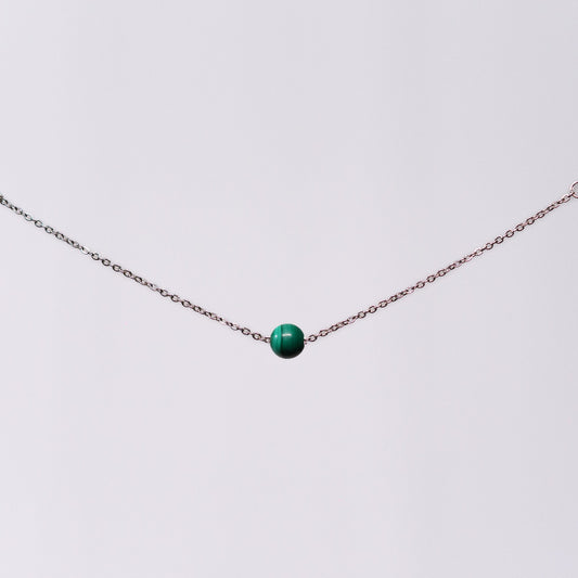 Bracelet Malachite Séverine - Acier Inoxydable Argent