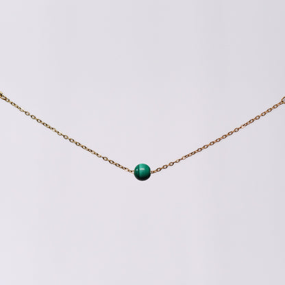 Bracelet Malachite Séverine - Acier Inoxydable Or