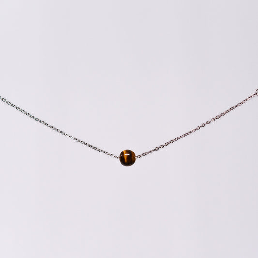 Bracelet Œil de Tigre Séverine - Acier Inoxydable Argent