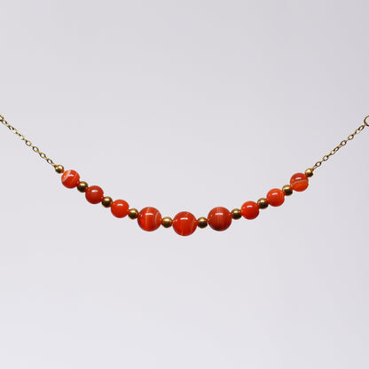 Bracelet Cornaline Emma - Acier Inoxydable Or