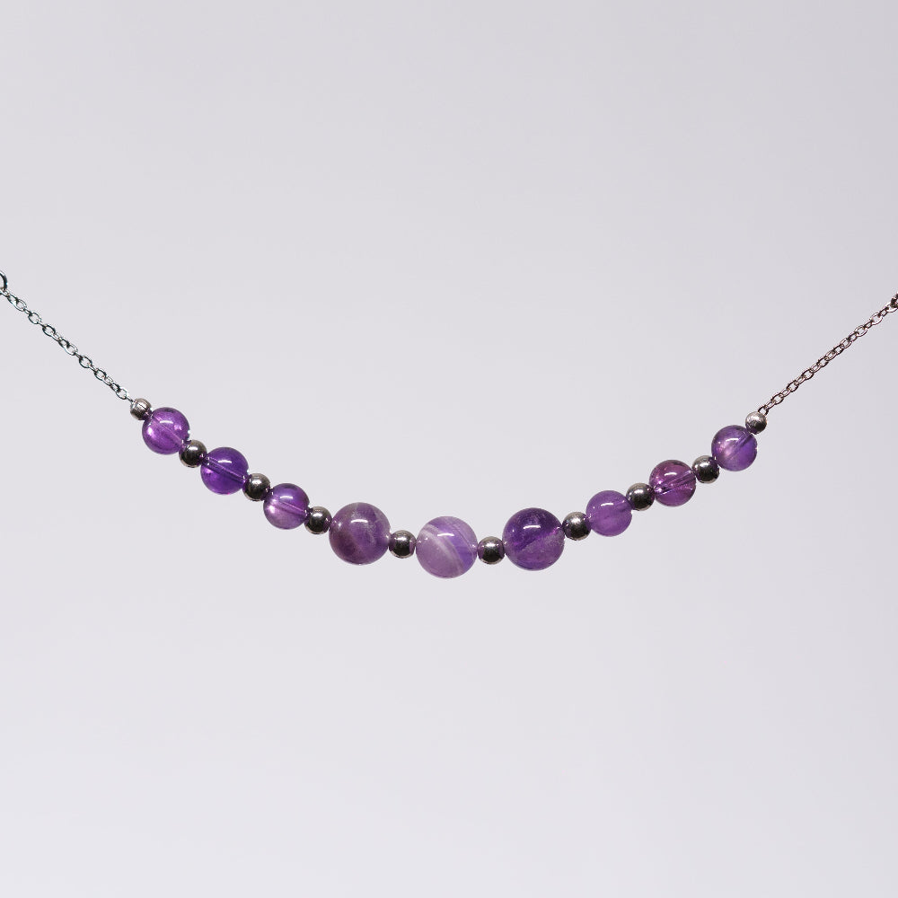 Bracelet Améthyste Emma - Acier Inoxydable Argent