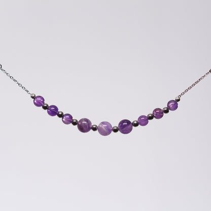 Bracelet Améthyste Emma - Acier Inoxydable Argent