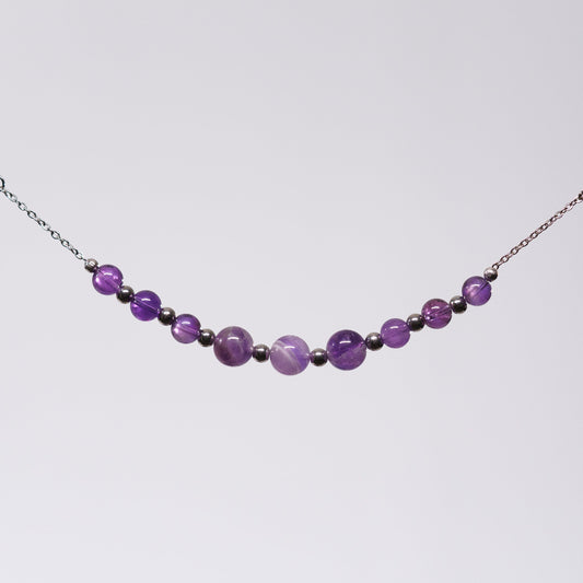 Bracelet Améthyste Emma - Acier Inoxydable Argent