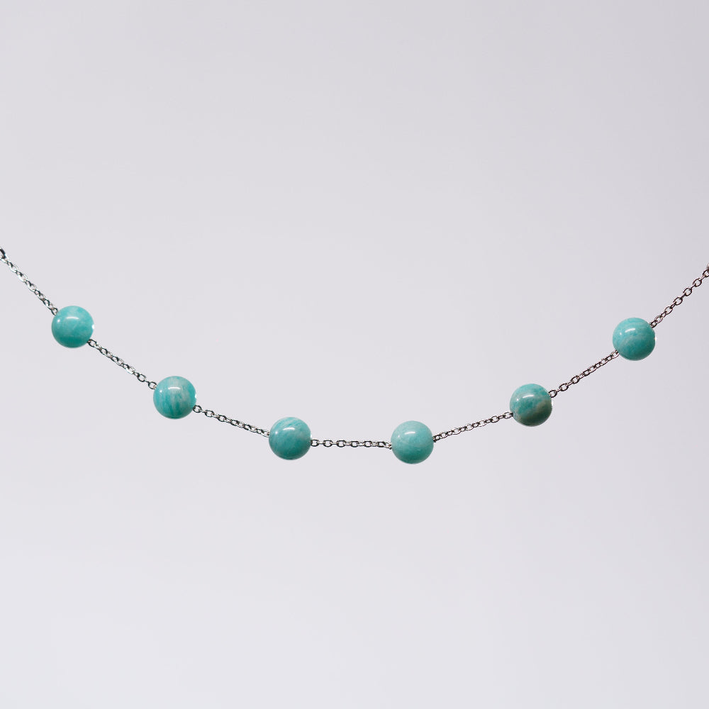 Bracelet Amazonite Cassandra - Acier Inoxydable Argent