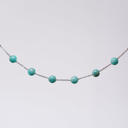 Bracelet Amazonite Cassandra - Acier Inoxydable Argent