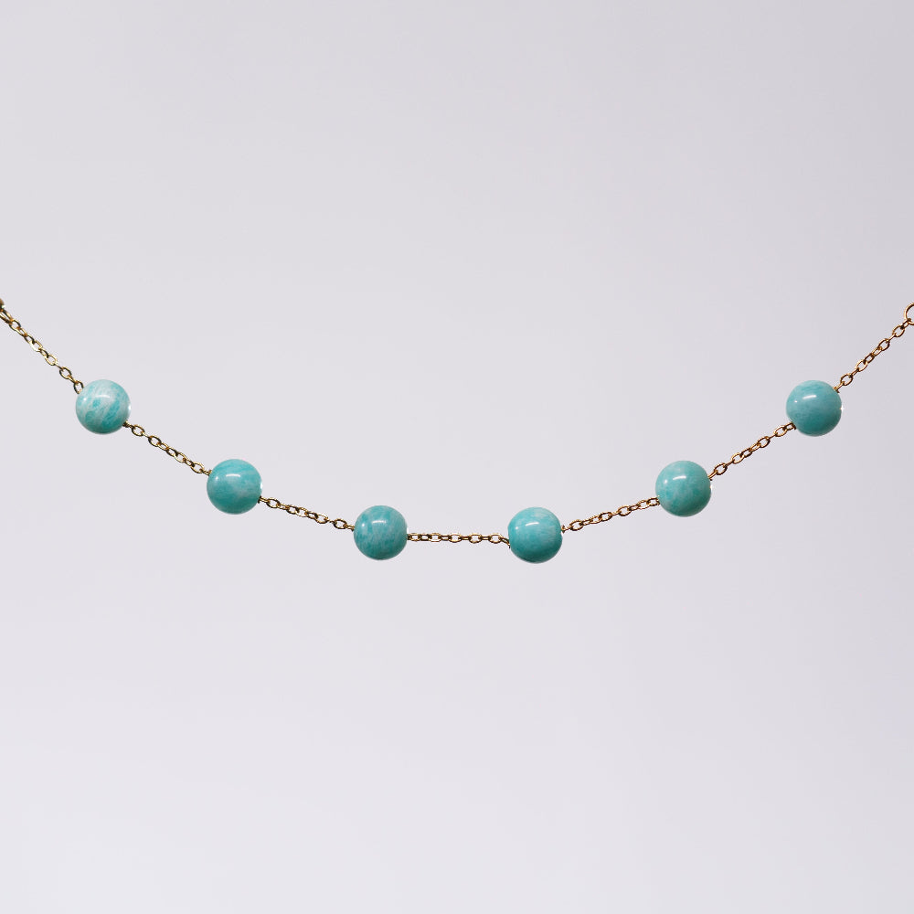 Bracelet Amazonite Cassandra - Acier Inoxydable Or
