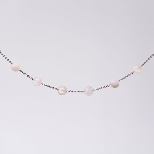 Bracelet Pierre de Lune Cassandra - Acier Inoxydable Argent