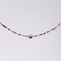 Bracelet Tourmaline Rose Célia - Acier Inoxydable Argent