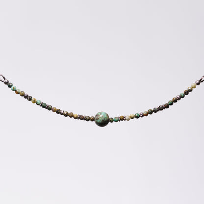 Bracelet Turquoise Africaine Célia - Acier Inoxydable Argent