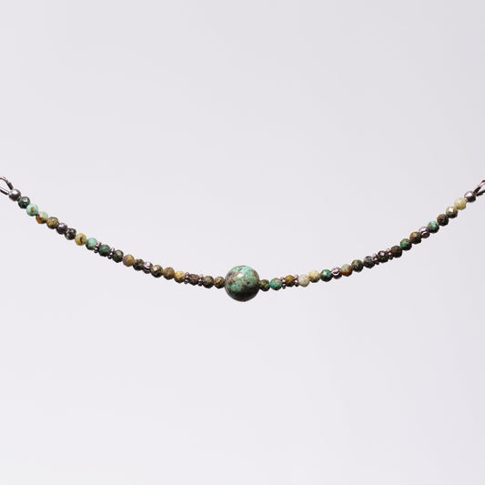 Bracelet Turquoise Africaine Célia - Acier Inoxydable Argent