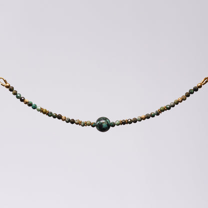 Bracelet Turquoise Africaine Célia - Acier Inoxydable Or