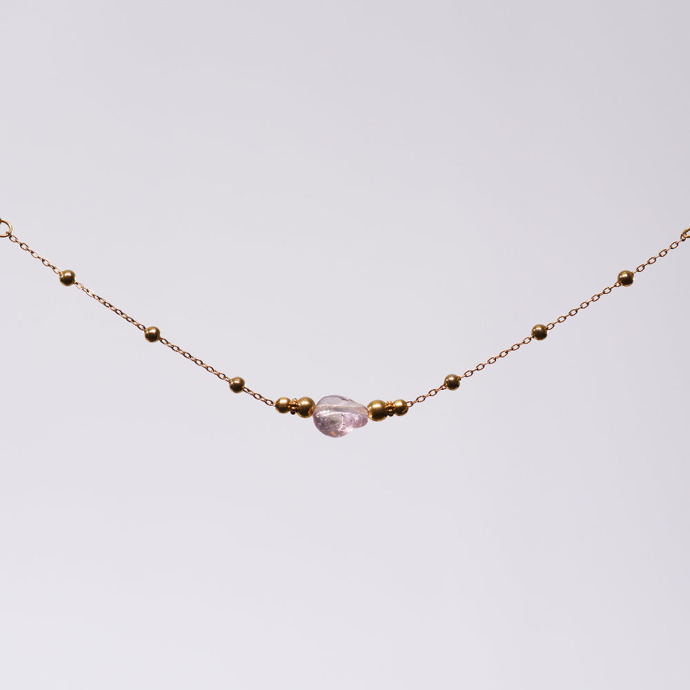 Bracelet en Améthyste Eva - Acier Inoxydable Argent