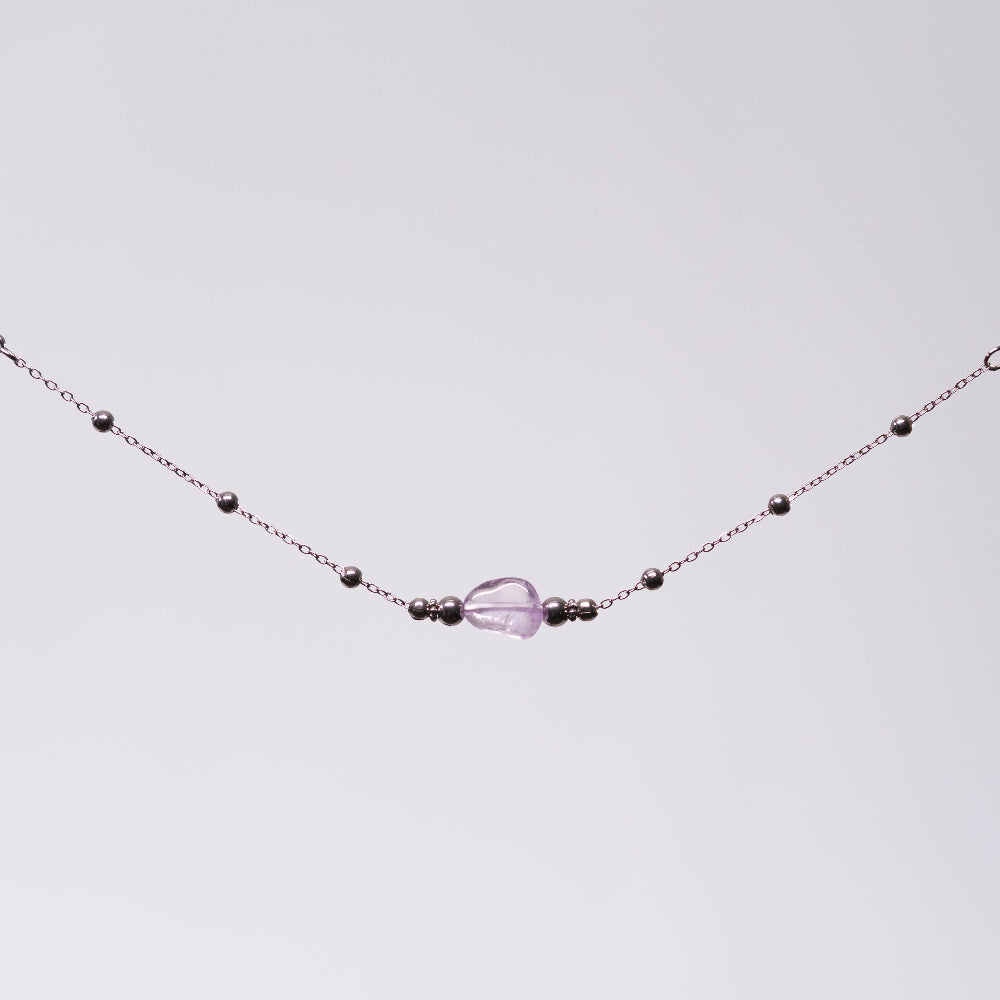 Bracelet en Améthyste Eva - Acier Inoxydable Argent