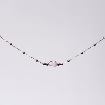 Bracelet en Améthyste Eva - Acier Inoxydable Argent