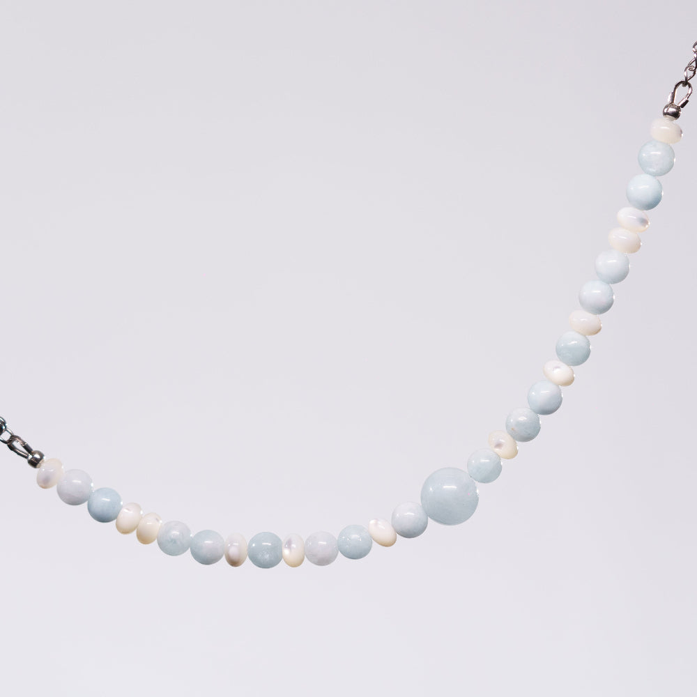 Bracelet Aigue Marine Chahin - Acier Inoxydable Argent