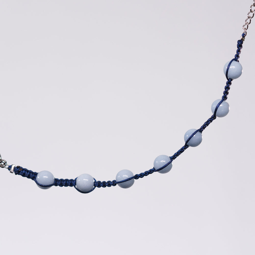 Bracelet Angélite Jérémy - Acier Inoxydable Argent