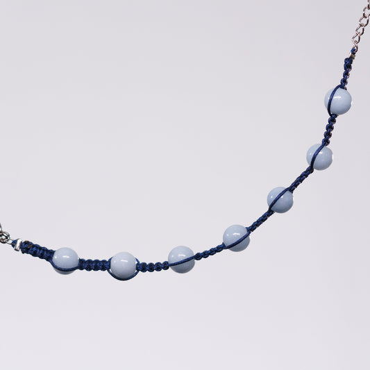 Bracelet Angélite Jérémy - Acier Inoxydable Argent