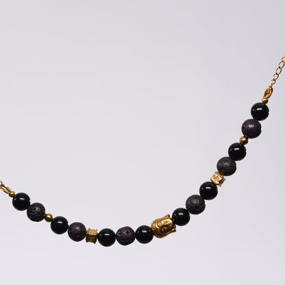 Bracelet Onyx Éric - Acier Inoxydable Or