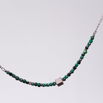 Bracelet Malachite Gabriel - Acier Inoxydable Argent