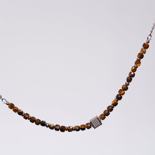 Bracelet Œil de Tigre Gabriel - Acier Inoxydable Argent