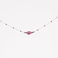 Bracelet Tourmaline Rose Eva - Acier Inoxydable Argent