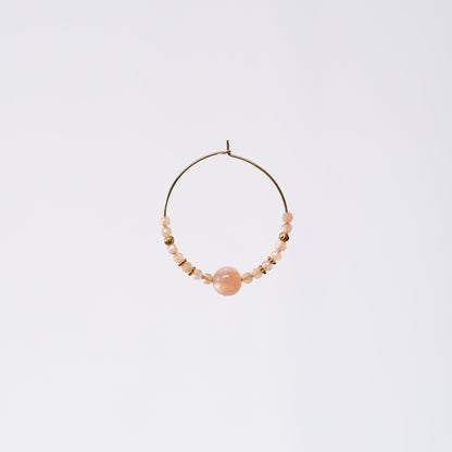 Boucle Oreille Pierre de Lune Célia - Acier Inoxydable Or