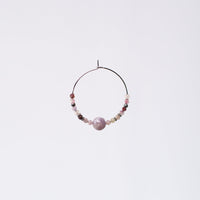Boucle Oreille Tourmaline Rose Célia - Acier Inoxydable Argent