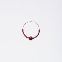 Boucle Oreille Grenat Célia - Acier Inoxydable Argent
