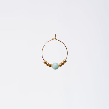 Boucle Oreille Amazonite Cassandra - Acier Inoxydable Or