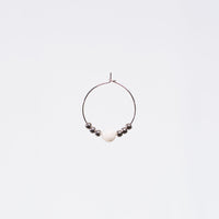 Boucle Oreille Pierre de Lune Cassandra - Acier Inoxydable Argent